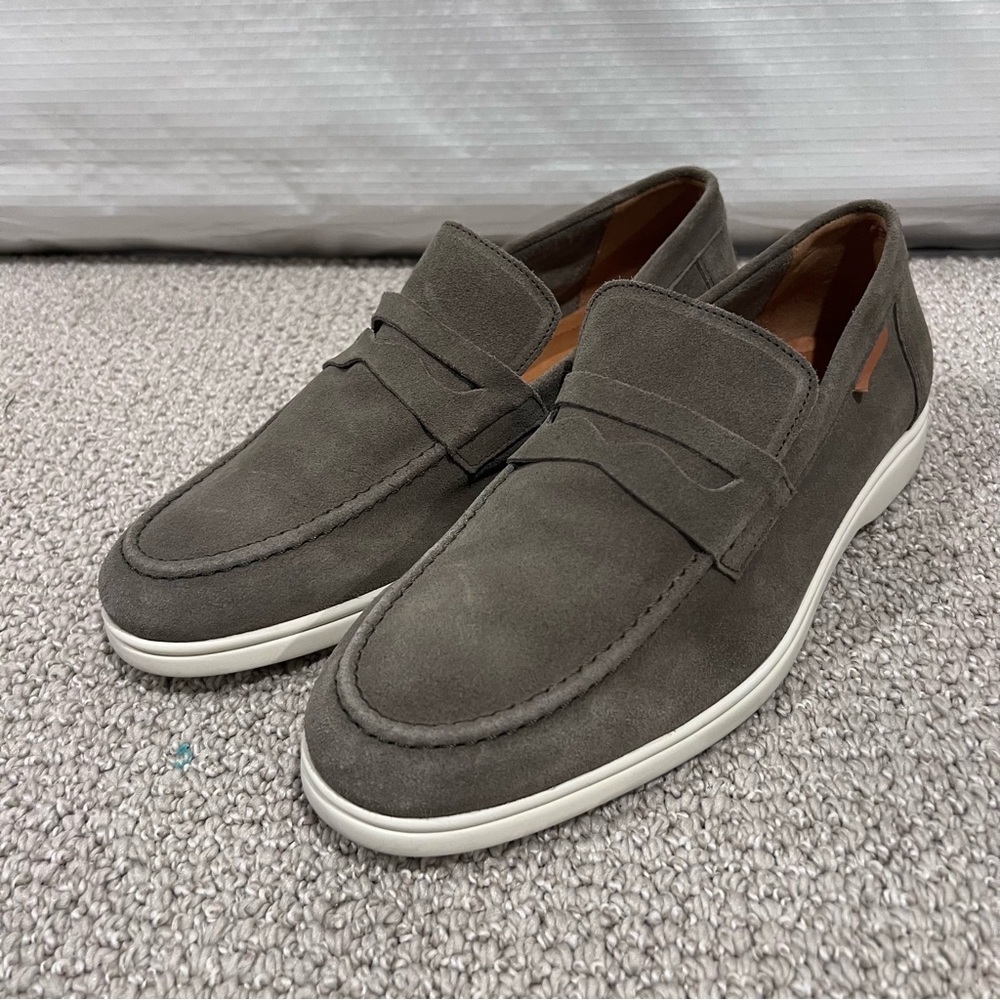 Rodd & Gunn Men Moana Loafer Shoes Size 12, 45 Green Gray Slip On Suede Leather